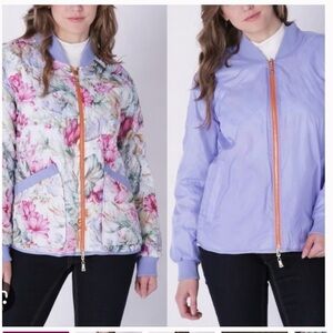 Nikki Jones Reversible Lavender Floral Bomber Jacket - SIZE LARGE NWOT
